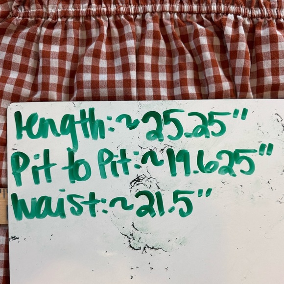 Haptics by Holly Harper Gingham Top Rust Autumn Smocking Adorable Size Small - Picture 9 of 9